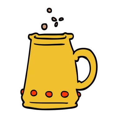 çizilmiş doodle tarzı çizgi film jem encrusted Kupası el