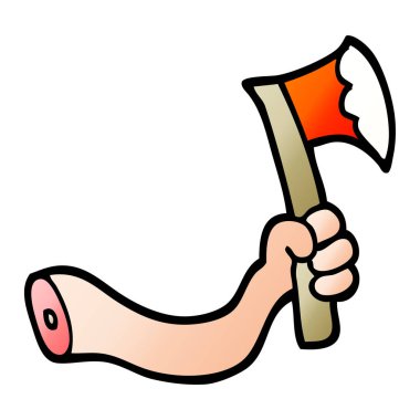 vektör degrade illüstrasyon karikatür kol balta ile