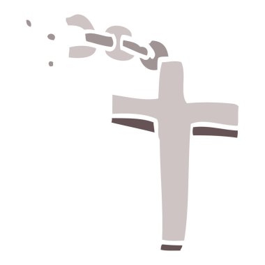 çizgi film doodle gümüş haç