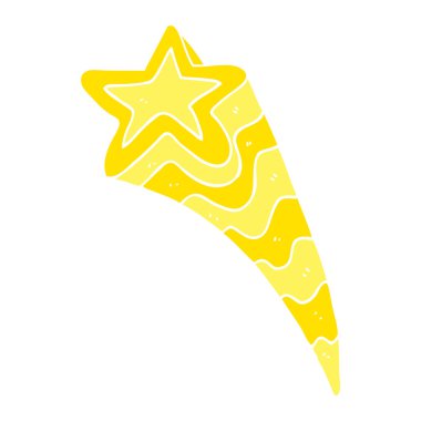 Kayan yıldız düz renkli çizimi