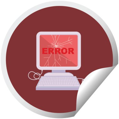 kırık bilgisayar grafik vektör çizim dairesel etiket