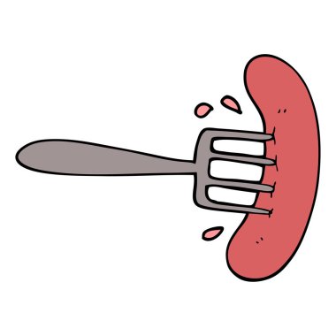 Sosisli sandviç çizgi film doodle