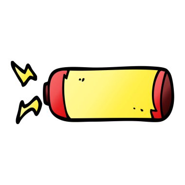 çizgi film doodle pil, vektör çizim 