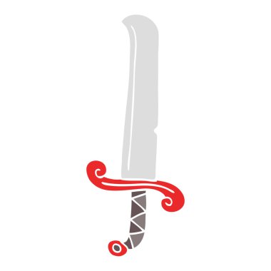 çizgi film doodle uzun kılıç