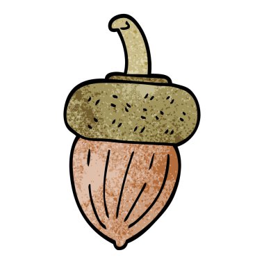 Beyaz arka plan, vektör, illüstrasyon izole karikatür doodle meşe palamudu düz simgesi