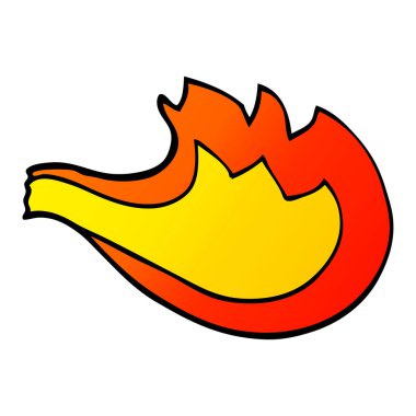 çizgi film doodle alev, vektör çizim