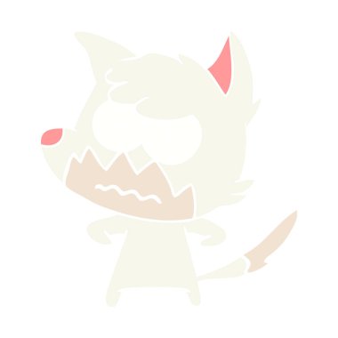 düz renk stil çizgi film fox rahatsız