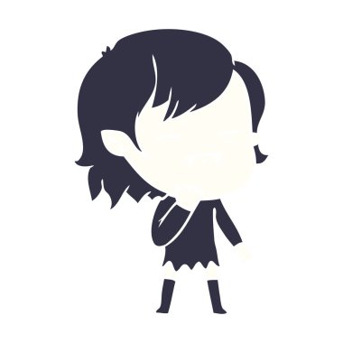 düz renk tarzı çizgi film ölümsüz vampir kız