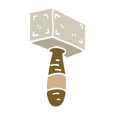 düz renk illüstrasyon karikatür çekiç