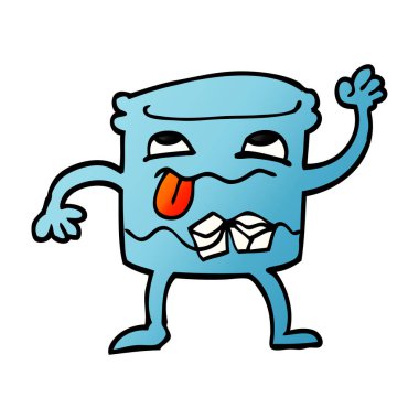 çizgi film doodle viski cam