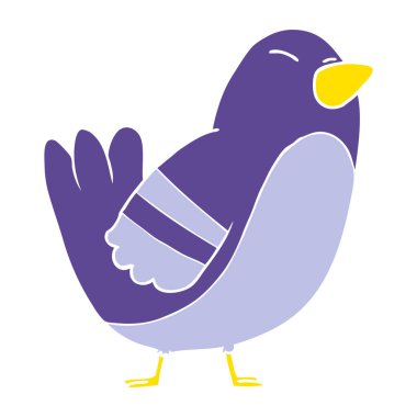 düz renk stil karikatür kuş