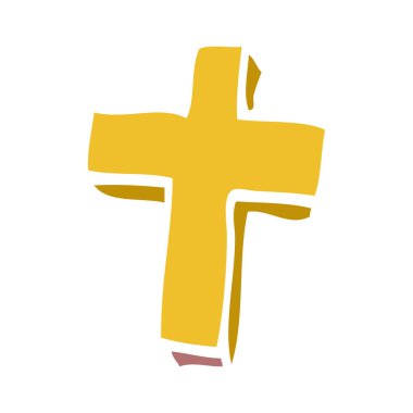 çizgi film doodle altın çapraz