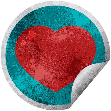 kalp sembol grafik vektör çizim dairesel etiket