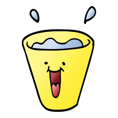 çizgi film doodle mutlu içecekler