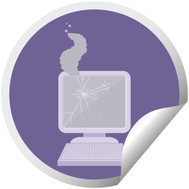 kırık bilgisayar grafik vektör çizim dairesel etiket