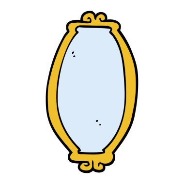 elle çizilmiş doodle tarzı çizgi film ayna