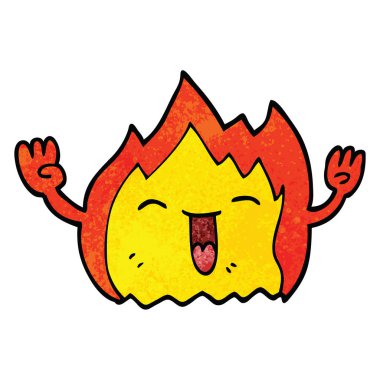 çizgi film doodle mutlu kızıl ateş