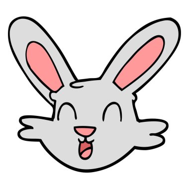 çizgi film doodle sevimli tavşan