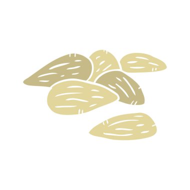 düz renk tarzı çizgi film badem