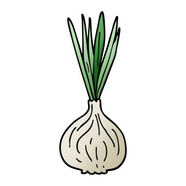 çizgi film doodle filizlenen soğan 