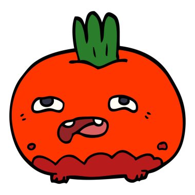 çizgi film doodle mutlu kök sebze