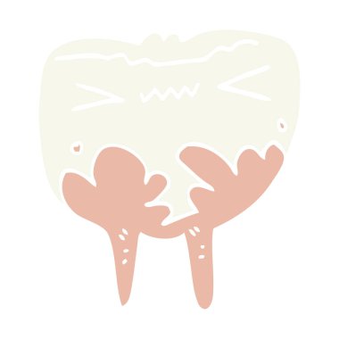 düz renk tarzı çizgi film kötü diş