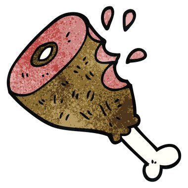 pişmiş et karikatür doodle