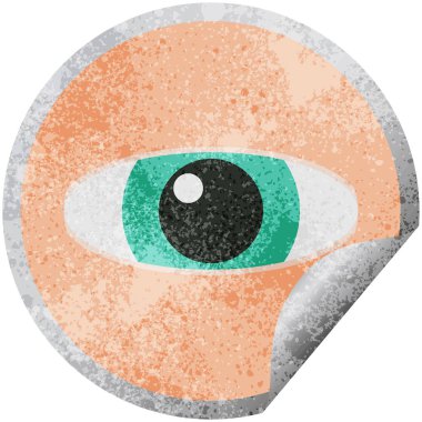 bakan göz grafik vektör çizim dairesel etiket