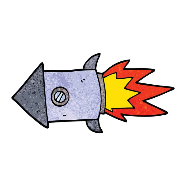 Cartoon Doodle Space Rocket — Stock Vector