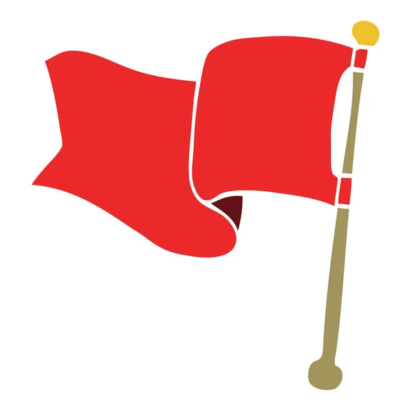 Cartoon Doodle Röd Flagga — Stock vektor
