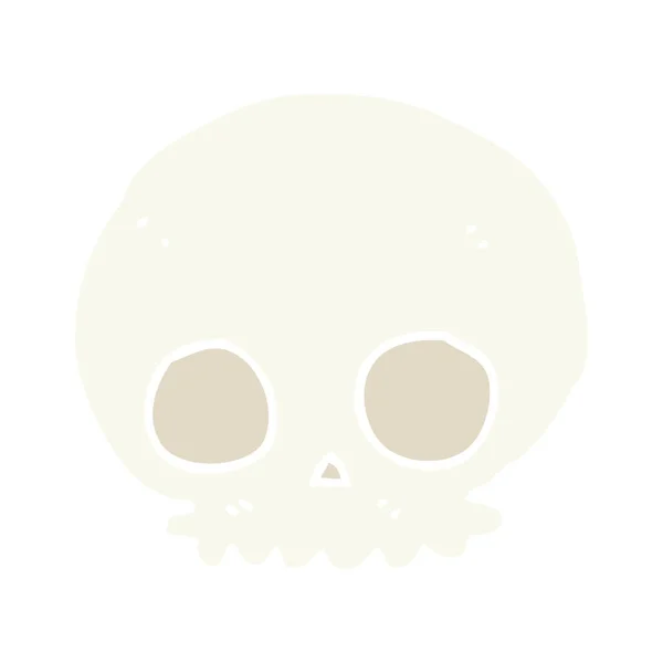 Flat Color Style Cartoon Skull — Stock Vector