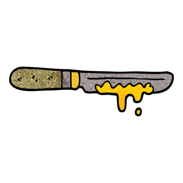 Caricature Doodle Couteau Beurre — Image vectorielle
