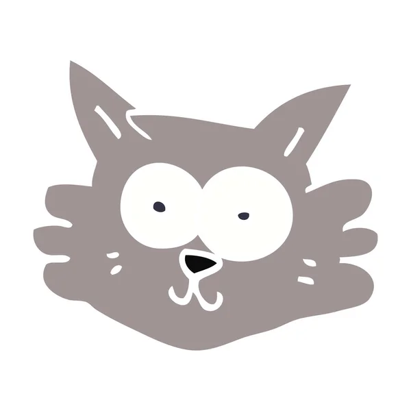 Fumetto Doodle Gatto Faccia — Vettoriale Stock