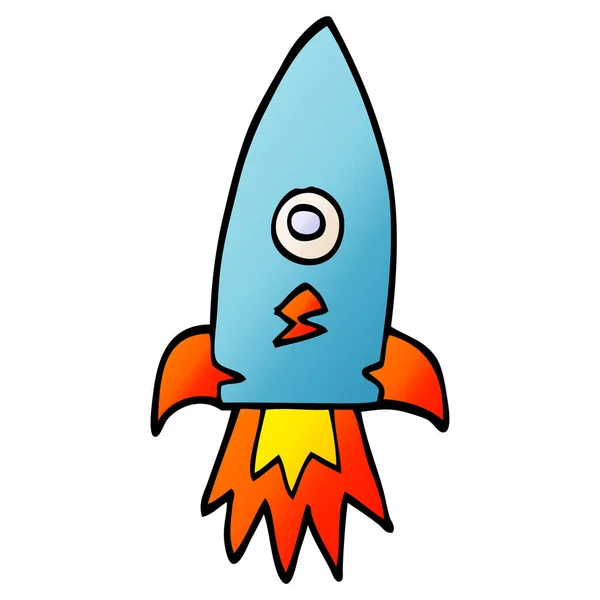 Cartoon Doodle Space Rocket — Stock Vector