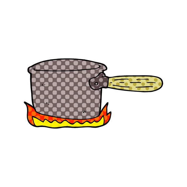 Sartén Cocina Dibujos Animados Garabato — Vector de stock