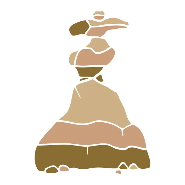 Doodle Desenhos Animados Pedras Empilhadas — Vetor de Stock