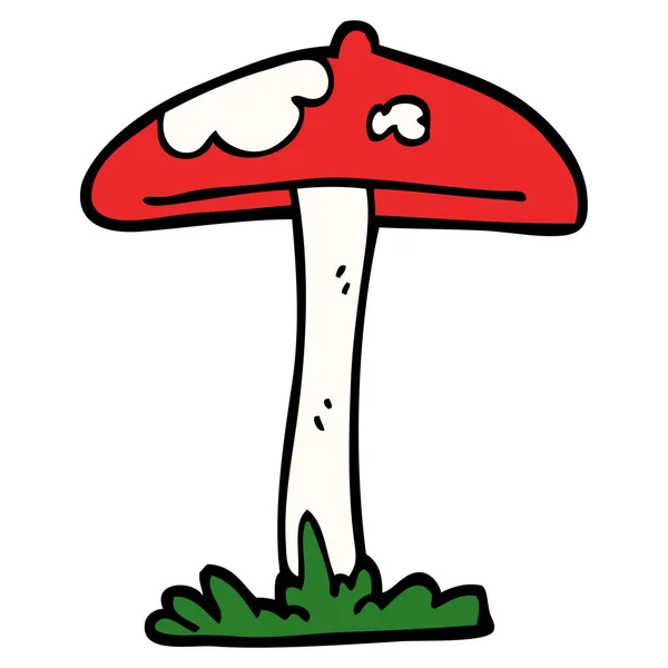 Flat Color Illustration Mushroom — Stock Vector