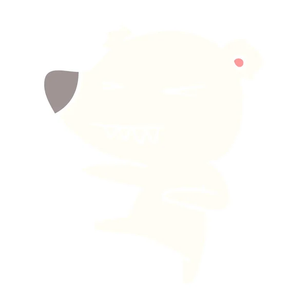 Calci Polare Orso Piatto Colore Stile Cartone Animato — Vettoriale Stock