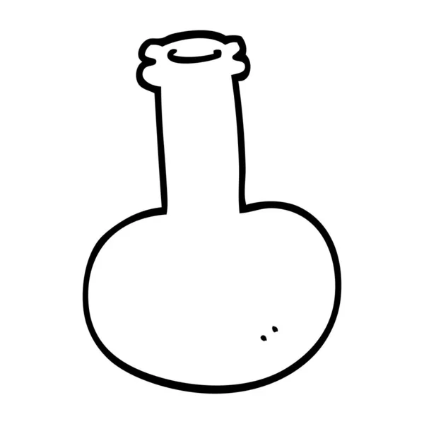 Line Drawing Cartoon Glass Bottle — Stock Vector
