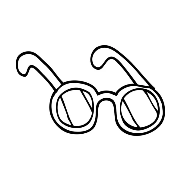 Desenhos Animados Doodle Óculos Isolados Fundo Branco — Vetor de Stock