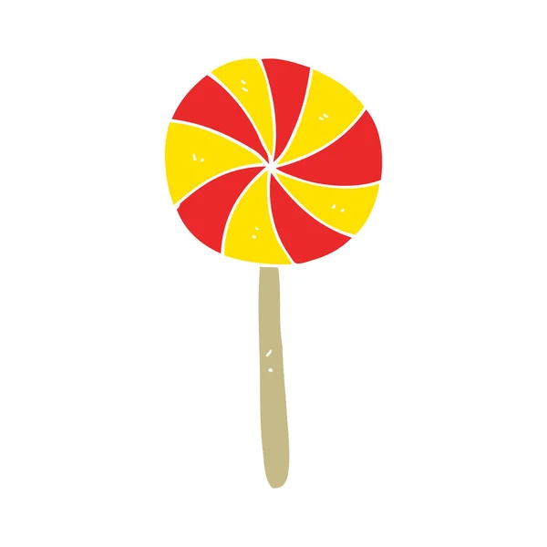 Ilustracja Płaski Kolor Candy Lollipop — Wektor stockowy