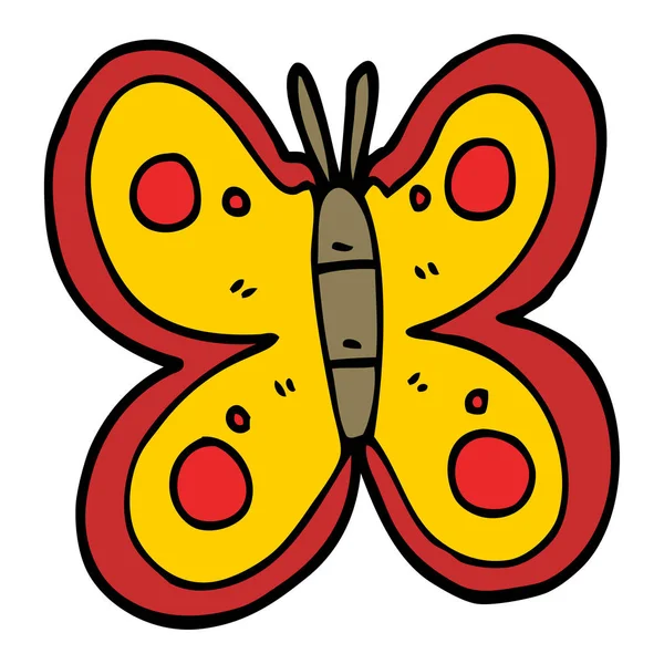 Cartone Animato Doodle Enorme Farfalla — Vettoriale Stock