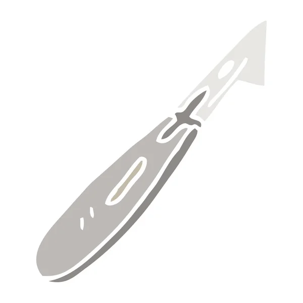 Plat Couleur Illustration Dessin Animé Couteau Artisanal — Image vectorielle