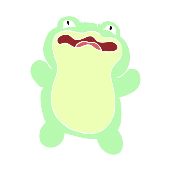 Dibujos Animados Doodle Frog Sobre Fondo Blanco — Vector de stock