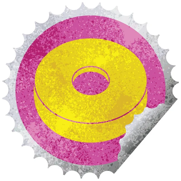Adesivo Descascamento Circular Vetorial Gráfico Donut — Vetor de Stock