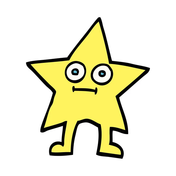 Ručně Tažené Doodle Styl Kreslených Hvězda Charakter — Stockový vektor