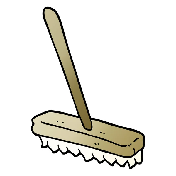 Vector Gradient Illustration Cartoon Sweeping Brush — Stock Vector