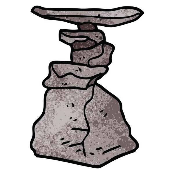Cartoon Doodle Stacked Rocks — Stock Vector