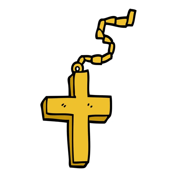 Dessin Animé Doodle Crucifix — Image vectorielle