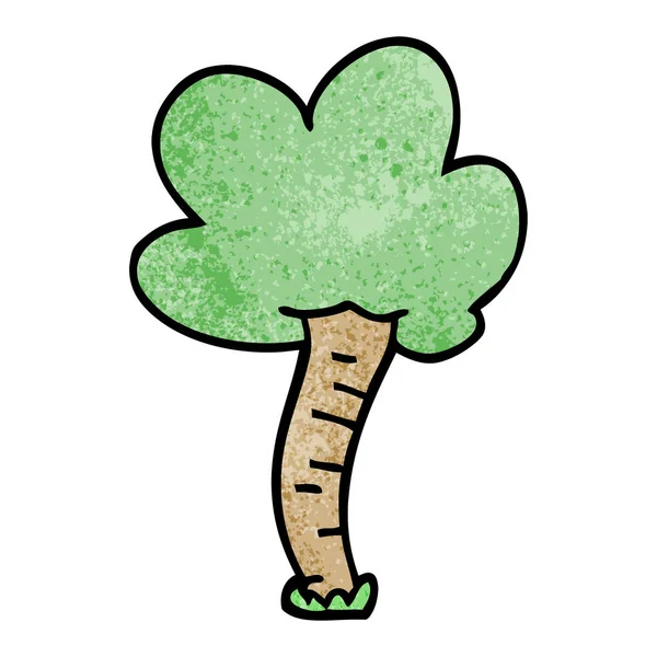 Dibujo Animado Garabato Árbol Vector Ilustración — Vector de stock